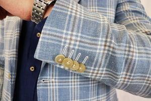 Feraud Loro Piana Wool and Silk Check Jacket