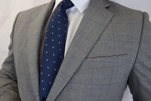 Feraud Reda Grey Check Super 130s Half Canvassed Fine Wool Suit