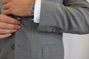 Feraud Reda Grey Check Super 130s Half Canvassed Fine Wool Suit