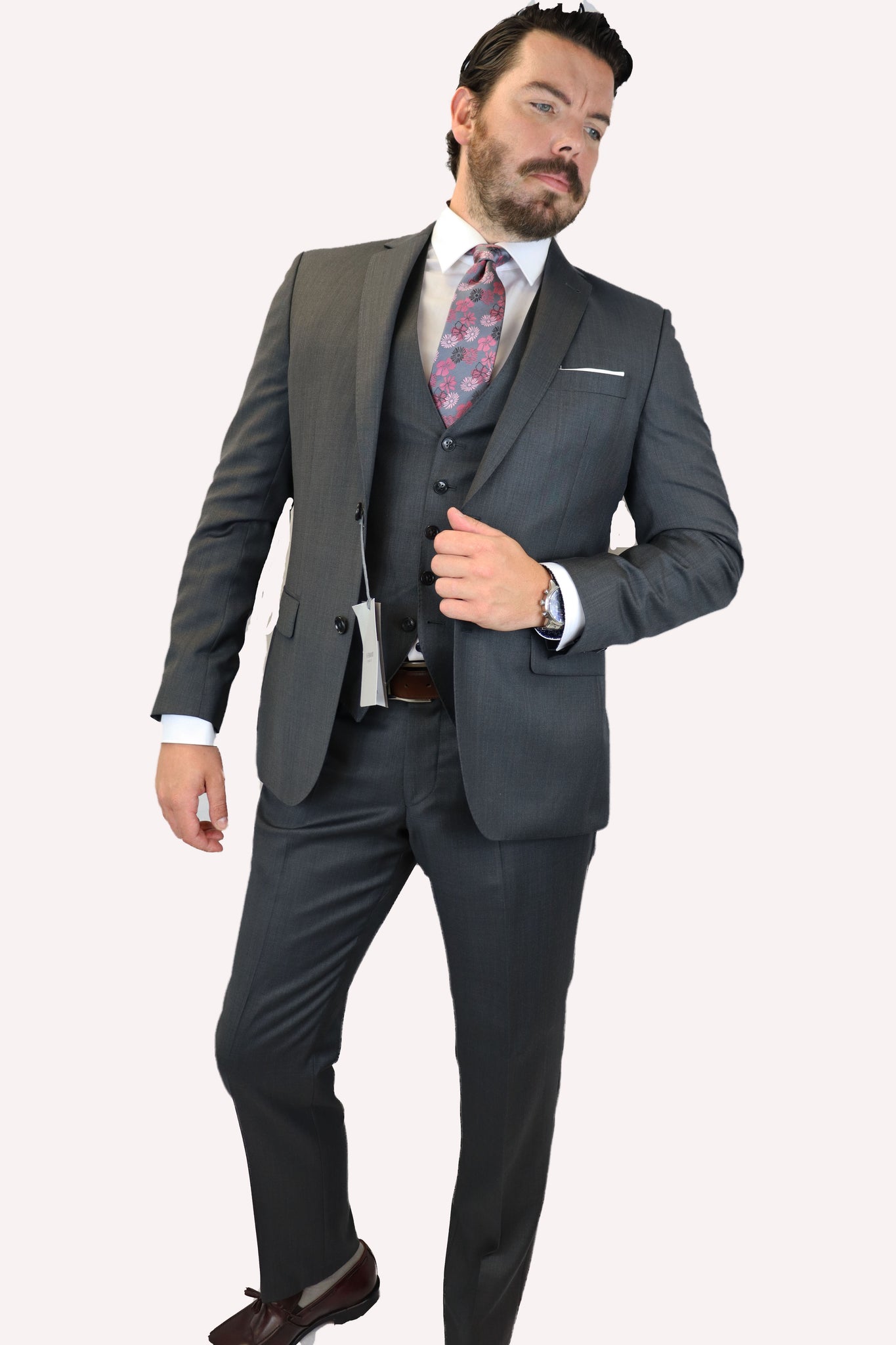 Feraud Mid-Grey Fine Wool Suit