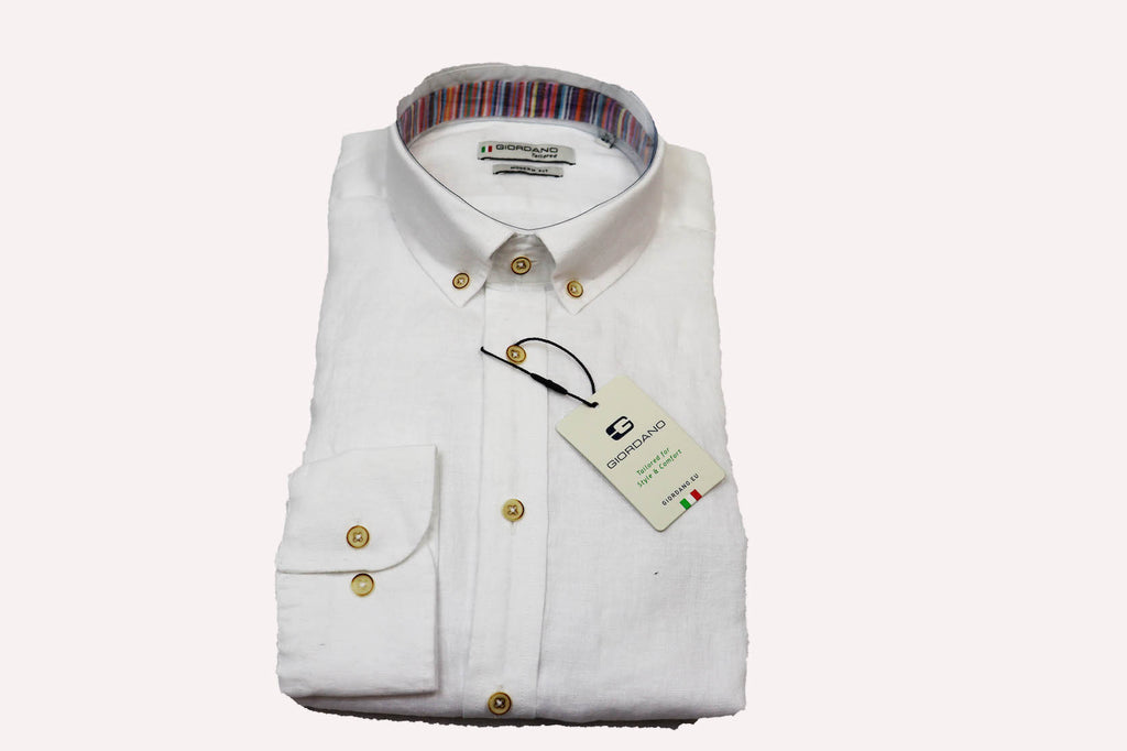 Giordano Modern Fit White Linen