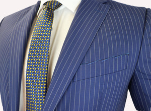 Feraud Slim Navy Narrow Pinstripe Fine Wool Suit