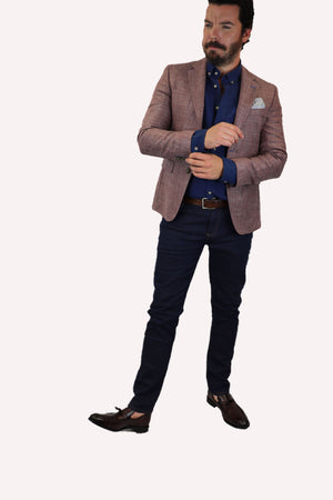 Feraud Soft Red Wool and Silk Loro Piana Jacket