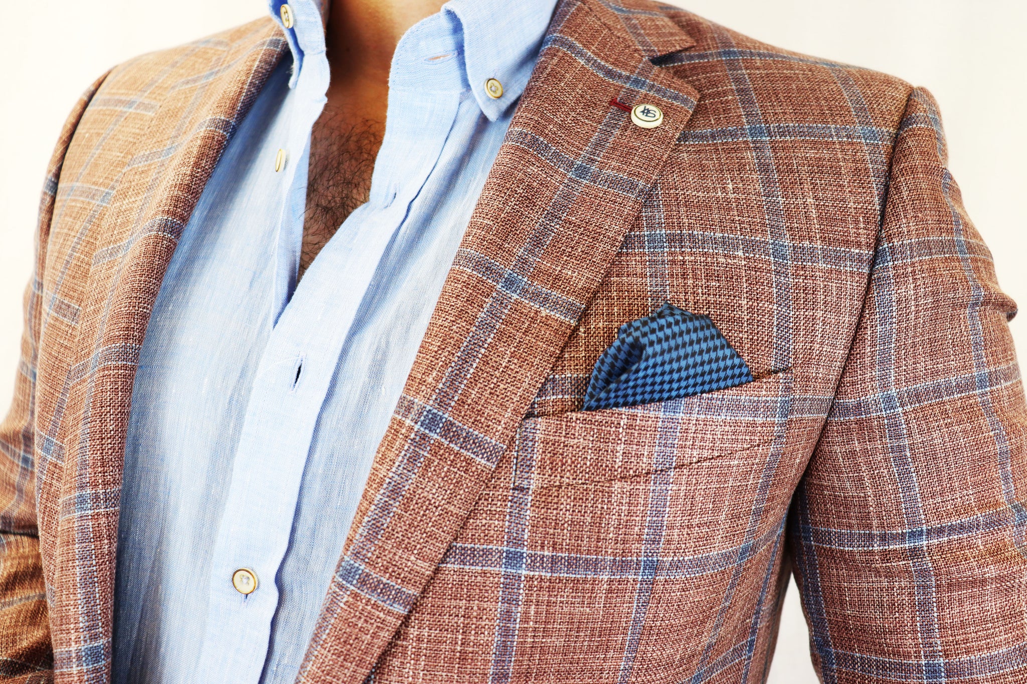 Feraud Soft Red Check Wool and Silk Loro Piana Jacket