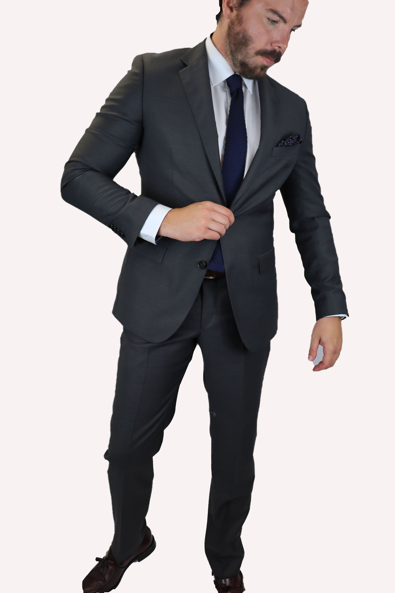 Feraud Poplin Grey Fine Wool Suit