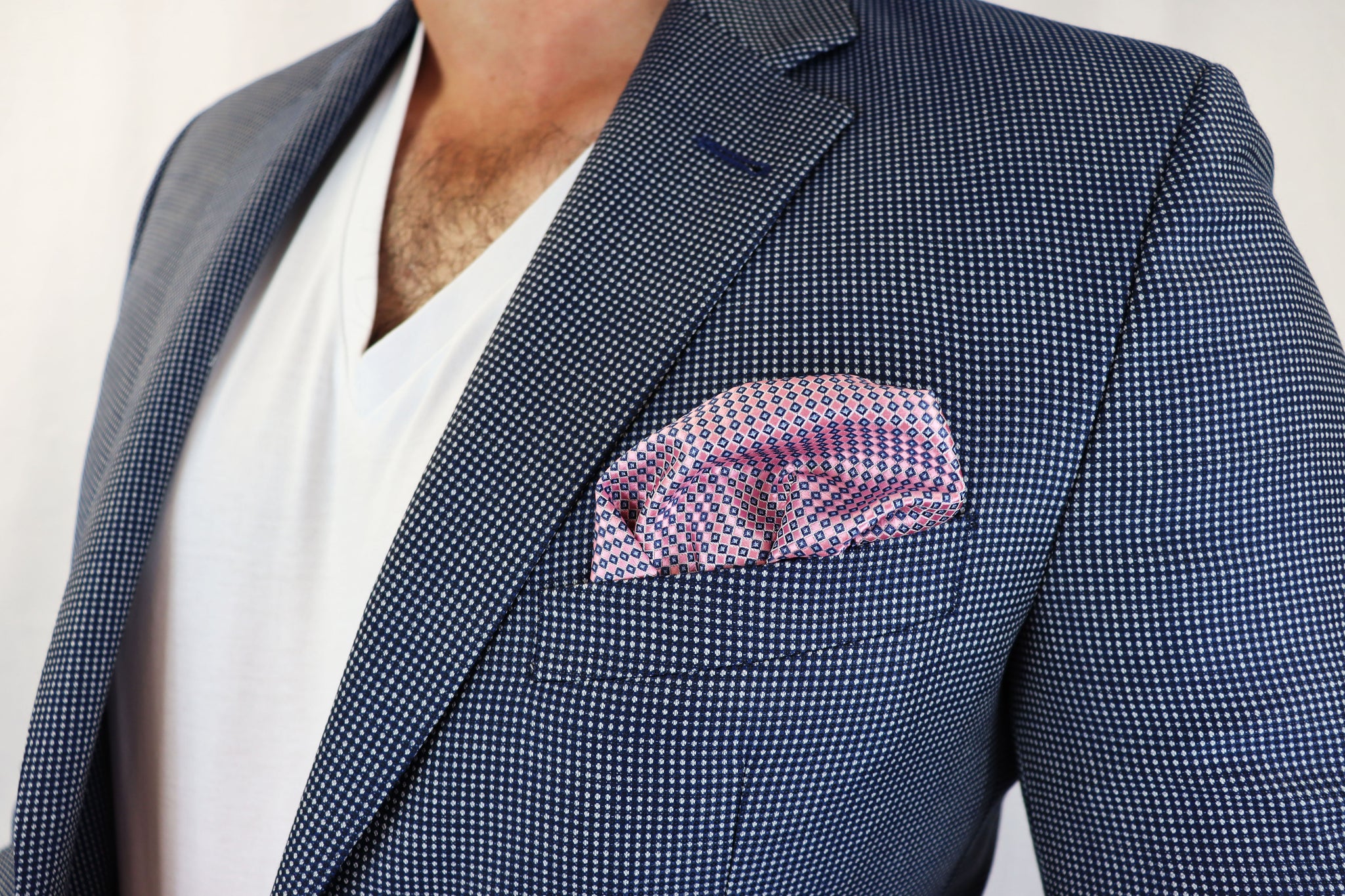 Feraud Unstructured Casual Birdseye Mid-Blue Jacket